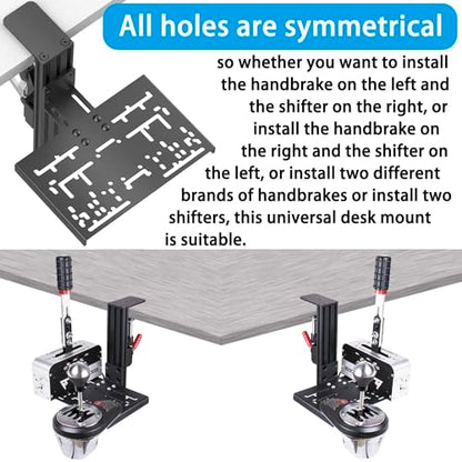YAARHEJ Heavy-Duty Sim Racing Desk Mount for Shifters & Handbrakes - Universal Fit for Logitech, Thrustmaster TH8A/TSS, Fanatec Clubsport