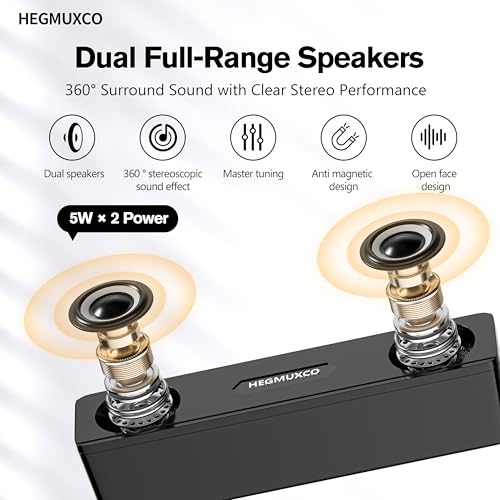 10W Wired Stereo Speaker Compact PC Speakers for Desktop -, USB Powered, 3.5mm Audio Input, Laptop Expertly Tuned Computer Soundbar