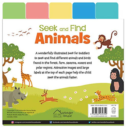 Seek And Find - Animals : Early Learning Board Books With Tabs