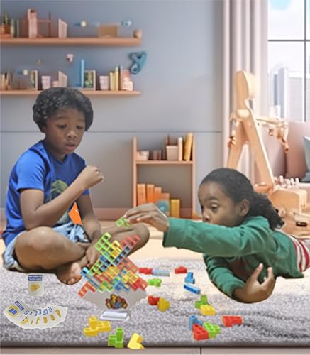50 Pcs Board Games for Kids & Adults Tetra Tower Balance Stacking Toys Perfect for Family Games, Parties, Travel