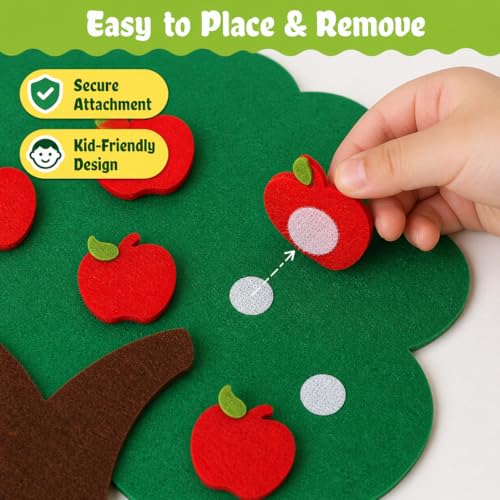 Felt Number Tree Counting Toy, DIY Non-Woven Math Board Set for Kids, Preschool Addition and Subtraction Learning Game, Toddler Early Education Classroom Supplies for Home and Kindergarten