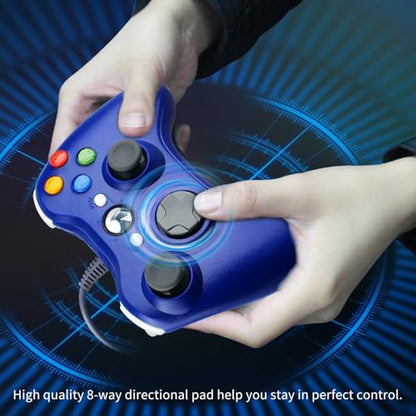 OSTENT Wired USB Controller Gamepad Joystick for Microsoft Xbox 360 Console Windows PC Laptop Computer Video Game Color Blue - color: Blue