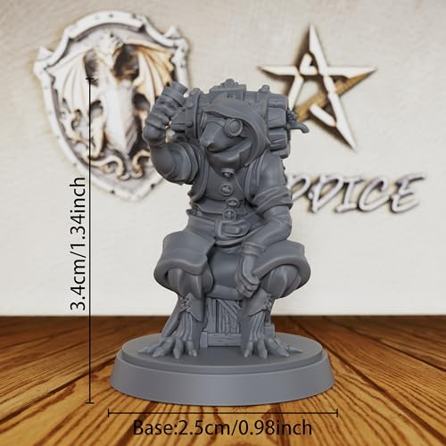 TTRPG Unpainted Miniatures for Tabletop RPG Game - Fantasy Minis Figurine for Dungeon Masters & Role Playing, 28mm Scale RPG Accessory Figure for Miniature Game - Skaven Alchemist (AS214)