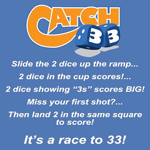 Catch 33-The high-Flying, Hoop-Shooting dice ramp Game - Fun for All Ages.