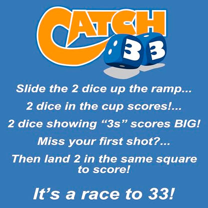 Catch 33-The high-Flying, Hoop-Shooting dice ramp Game - Fun for All Ages.