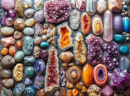 1000 Piece Rock Jigsaw Puzzle for Adults - Colorful Crystals and Healing Stones - Challenging Puzzle Perfect for Game Nights - Unique and Difficult - 20x27 inches (Chakra Rockin) - color: Chakra Rockin