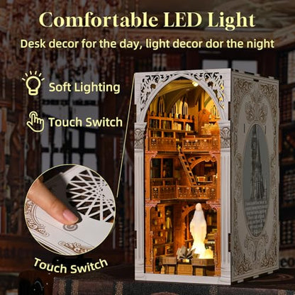 MiniCity Public Library DIY Book Nook Kit, Miniature House Puzzle with LED | Create a museum reading room for display; LED, dust cover, glue/tools and guide included; 604 pieces, 6-8 hr build, ages 14+. - style: Public Library
