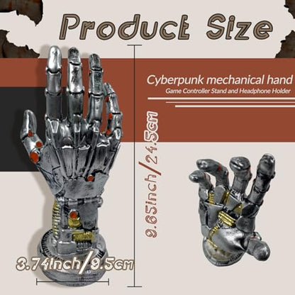 Gaming Controller Holder Stand, Cyberpunk Silverhand Mechanical Hand Modern Home And Game Room Decor, Perfect Resin Art Gift for Husband, Boyfriend