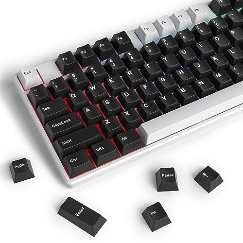 GTSP 168-keys PBT Keycaps Cherry Profile 75 Percent with 6U 7U Spacebar for US Layout Cherry MX Switch Mechanical Gaming Keyboard (WOB) - color: WOB