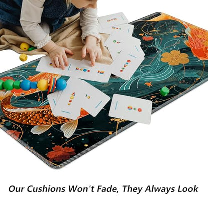 Gold and Black Fish for MTG & TCG Playmat Mouse Pad,BFDHGQZC 24" x 14" Game Mat for MTG/RPG/CCG Trading Card Game Playmats Table Mat Perfect for Card Games Video Games Computer Office - color: Gold and Black Fish