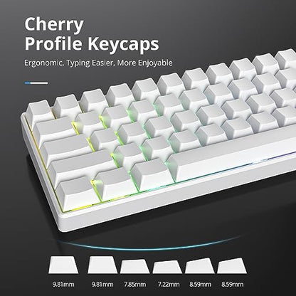 128 Key Blank Keycaps, Thick PBT, Custom Gaming Keycaps, Minimalist White Keycap for US/ISO Layout 60% 65% 75% Mechanical Keyboard(White) - color: White without engraving