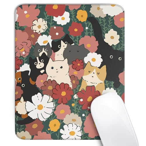 Cute Colorful Cats Square Mouse Pad,Anime Cat Mouse Pads for Wireless Mouse Desk Accessories,10"X8" Travel Mousepad with Non-Slip Rubber Base, Stitched Edge Mouse Pads for Desk,Computers,Laptop,Office - color: S-6