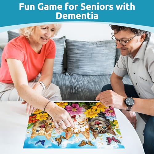3 Packs 48 Large Piece Puzzle for Seniors,Dementia Alzheimer's Products Activities for Elderly Adults,Alzheimer’s Puzzle Memory Cognitive Games Easy Jigsaw Puzzle Gifts（Cats） - style: 48 Large Pieces Cats