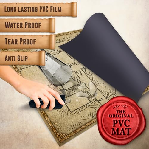 Melee Mats DND Map Starter Set - 24” x 36", Wet & Dry Erase Battle Terrain Grid for Dungeons and Dragons - Ultimate Tabletop Gaming Experience with Accessories - color: Version 2