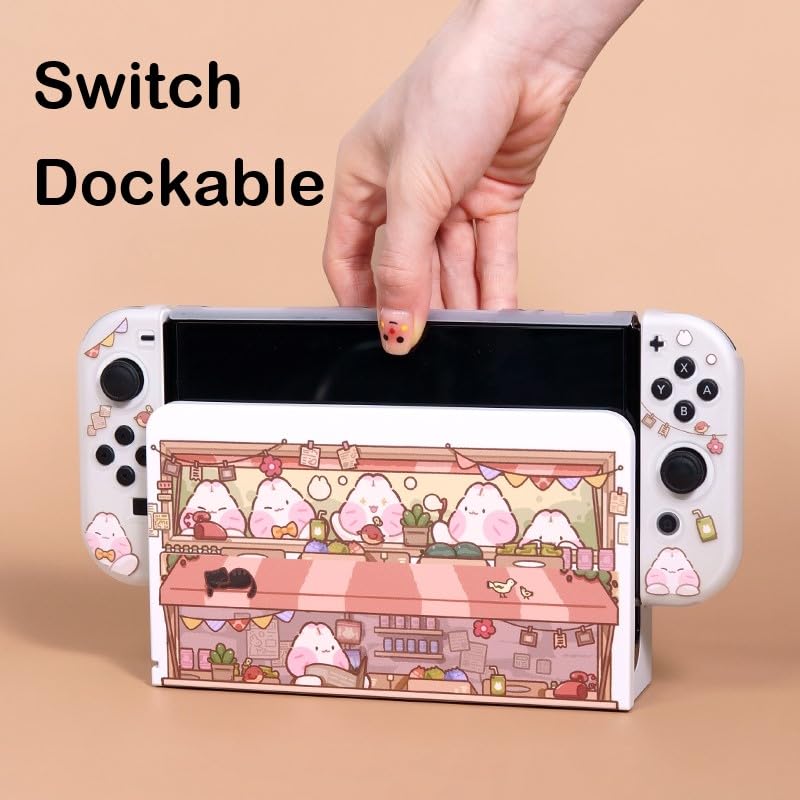 Bunny Grocery Switch Protective Case Cover Skin, Soft TPU Cover Case Compatible with Switch/OLED Model (for OLED Model) - size: For OLED Model