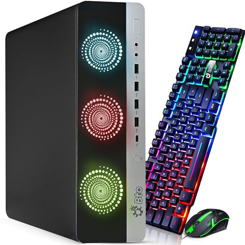 BTO BX8G3 Gaming PC Desktop – Intel Core i5 6th Gen – 16GB RAM – 256GB SSD – 1TB HDD – GeForce GT 1030 – RGB Keyboard & Mouse – WiFi – Gaming Computer – Windows 11 Pro (Renewed) - style: Starter Gaming PC