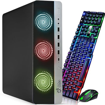 BTO BX8G3 Gaming PC Desktop – Intel Core i5 6th Gen – 16GB RAM – 256GB SSD – 1TB HDD – GeForce GT 1030 – RGB Keyboard & Mouse – WiFi – Gaming Computer – Windows 11 Pro (Renewed) - style: Starter Gaming PC