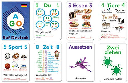 AGO Auf Deutsch - Card Game for Beginners Learning German! Practice German Conversation While Playing a Fun Card Game! - style: AGO Auf Deutsch 1