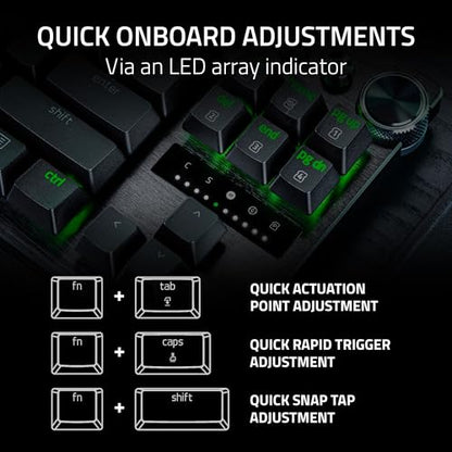 Razer Huntsman V3 Pro TKL Esports Gaming Keyboard, Black | Analog Optical Switches, Snap Tap, Rapid Trigger, Adjustable Actuation, Media Keys & Dial, Doubleshot PBT Keycaps, Wrist Rest - color: Black, size: TKL, style: 1000 Hz Polling