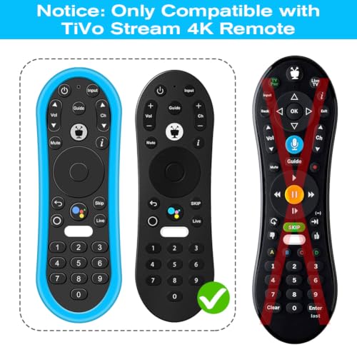 Silicone Case for TiVo Stream 4K Remote, Anti-Slip Shockproof Protective Cover for TiVo Stream Remote Controller Sleeve Protector Skin (Glow Blue) - color: Glow Blue