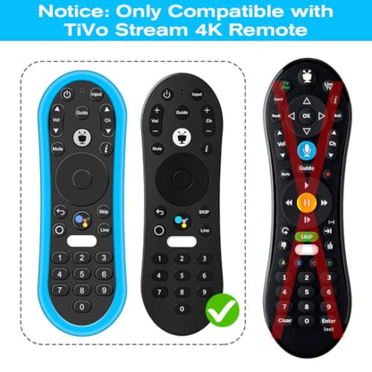 Silicone Case for TiVo Stream 4K Remote, Anti-Slip Shockproof Protective Cover for TiVo Stream Remote Controller Sleeve Protector Skin (Glow Blue) - color: Glow Blue
