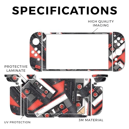 Glossy Glitter Gaming Skin Compatible with Nintendo Switch 2 Console Only - Mixtape - Premium 3M Vinyl Protective Wrap Decal Cover - Easy to Apply | Crafted in The USA by MightySkins - color: Mixtape, size: Switch 2 Console Skin Only, style: Glossy Glitte