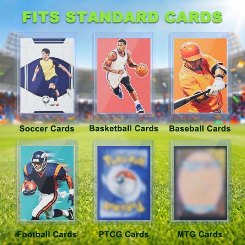 Kabinka 200 Card Sleeves Top Loaders for Cards,3"x4"Baseball Card Protector | Standard Size Trading Hard Plastic Card Holder for Sports, Football, TCG Cards(100 Hard Sleeve + 100 Soft Sleeve)