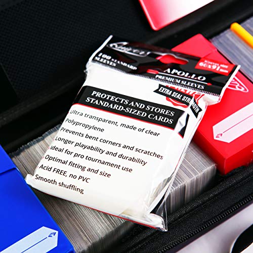Quiver Time 200 Apollo Standard Clear Card Sleeves fits Magic: the Gathering Cards and Other TCG Cards - Ultra Transparent Trading Card Sleeve, Card Protector Sleeves (66 x 91 mm) | 200 ultra-clear standard sleeves (66 x 91 mm), fit MTG and other TCG trad