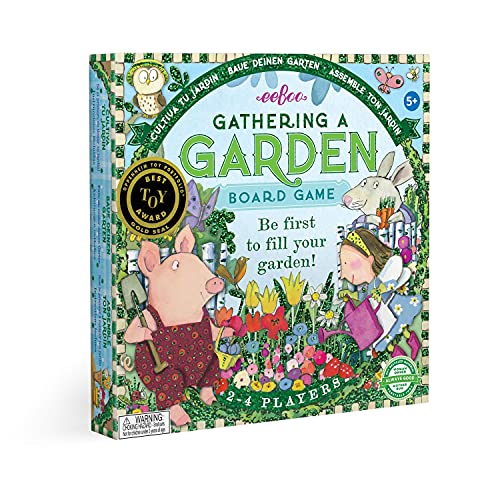 eeBoo Gathering a Garden Board Game - Award Winning Patience & Plant Counting Garden Game, Screen-Free Fun for 2-4 Players, Kids Ages 5 and up - style: Gathering a Garden