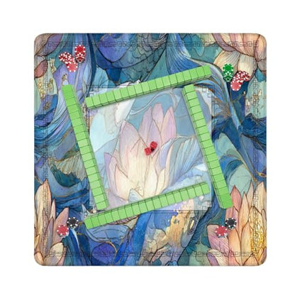 Mahjong Mat 31.5" x 31.5" Tranquil Pond Watercolor Art Lotus Flowers Vibrant Fish Non-Slip Noise Reduction Mahjong Tiles Table Cover for Dominoes Poker Card Board and Tile Games - color: Color6