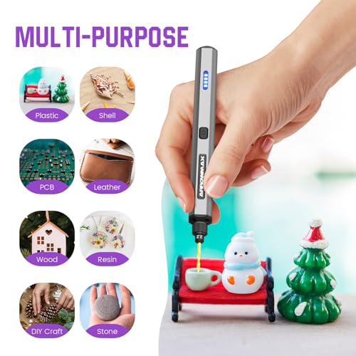 AM ARROWMAX Mini Electric Drill Pen, 13 in 1 with Aluminium case, Rechargeable, 900 RPM, Needle Vise Hand Drill Kit, 10 HSS Bits, DIY, Wood, Jewelry Making (SDS MINI) - style: SDS MINI