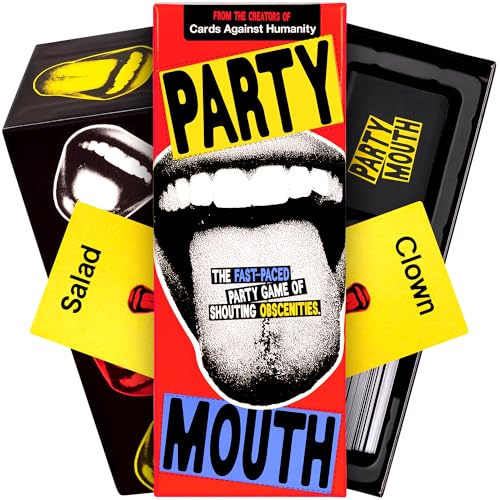 Party Mouth by Cards Against Humanity • A Fun Nasty New Card Game | Draw two words, lock eyes, and try to shout them in the same order. Ages 17+. We can't show you most of the cards on Amazon.