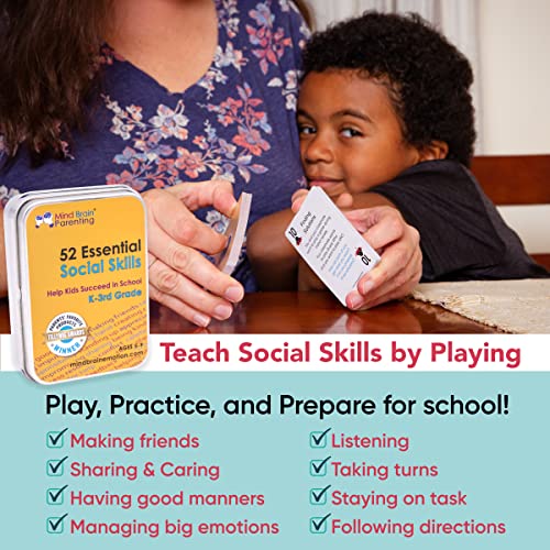 Mind Brain Emotion 52 Essential Social Skills Lessons & Teaching Tool Kit - Social Emotional Learning Activities for Parents, Teachers, School Counselor (Kindergarten, Elementary Kids) - style: Social Skills