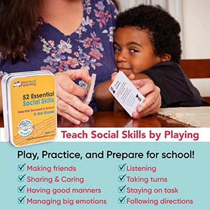 Mind Brain Emotion 52 Essential Social Skills Lessons & Teaching Tool Kit - Social Emotional Learning Activities for Parents, Teachers, School Counselor (Kindergarten, Elementary Kids) - style: Social Skills
