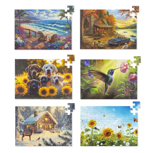 6 PCS 48 Large Piece Puzzles for Seniors, Adults with Dementiam Activities | Alzheimer's Products Activities for Elderly Adults Puzzle, Gift for Patients in Nursing Home - color: 48 Large Pieces