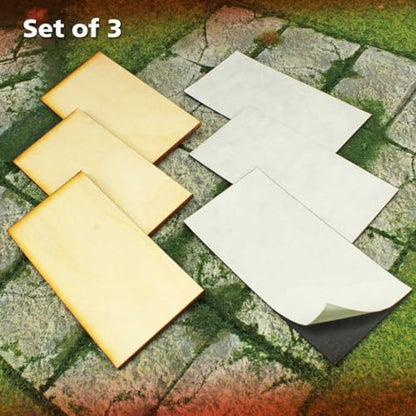 LITKO Ready Base Kit | Compatible with The Old World | 50x100mm Chariot | Twenty 3mm plywood bases + magnets | Magnetize minis for storage & steel trays | Infantry - style: 50x100mm Rectangular