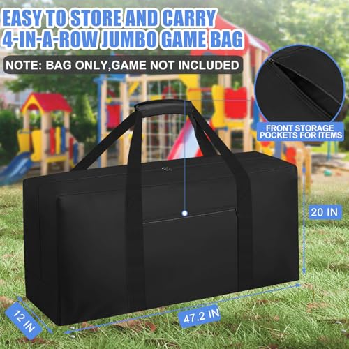 Heavy Duty Carrying Bag Compatible with Giant 4 in a Row Game,[Front Pocket+840d Oxford] Easy Storage for Jumbo 4 to Score Four Outdoor Yard Game Large Storage Bag(Game Not Included)
