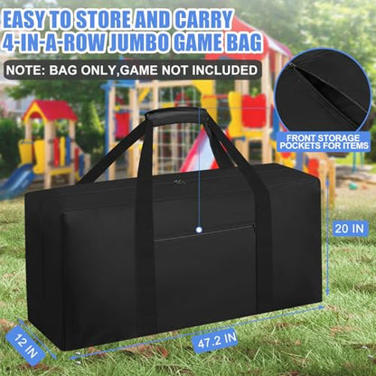 Heavy Duty Carrying Bag Compatible with Giant 4 in a Row Game,[Front Pocket+840d Oxford] Easy Storage for Jumbo 4 to Score Four Outdoor Yard Game Large Storage Bag(Game Not Included)