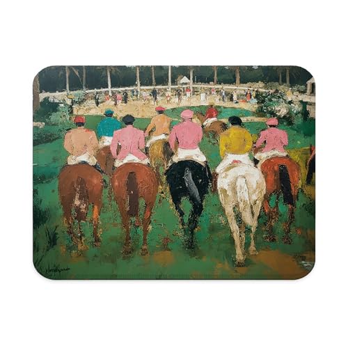 Horse Lovers Gifts Mouse Pad, Abstract Equestrian Horse Racing Mouse Pad for Work Computers Laptop Home Office Dorm Desk Accessories, 9.5x7.9 Inch - color: Landscape Flowers Mouse Pad J