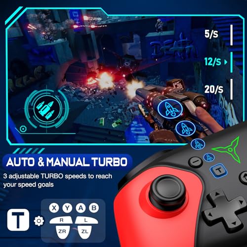 Wireless Switch Controller for Switch/Lite/OLED/Swicth 2 Controller, Switch Controller Joysticks Work with iOS/Android/PC-Switch 2 Pro TURBO Controller with Wake-up Programmable (Upgraded Vision)