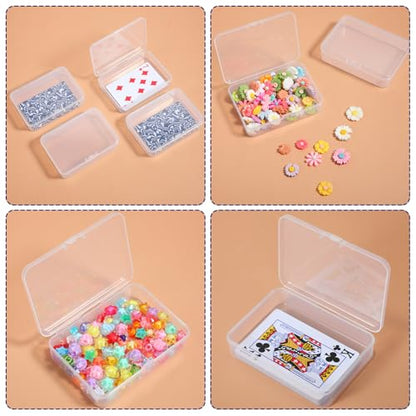 24pcs Plastic Playing Card Boxes,4.1 X 3 X 1 Inches Transparent Clip-On Playing Card Case,Trading Cards Storage Box for Men Women Collecting and Classifying