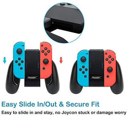 Kinvoca Charging Grip, Ergo Comfort Grip for Nintendo Switch Controllers, Portable Charger Dock with 79in USB-C Cable and Battery Indicators, High Speed Charge While Play - size: Grip for Original Controller ONLY
