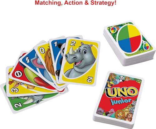 Mattel Games UNO Junior Card Game with 45 Cards, Gift for Kids 3 Years Old & Up - style: Original