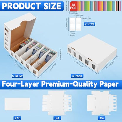 4 Pack Trading Card Storage Box, 14800+ Count Card Storage Box with 48 Card Divider White Sports Storage Card Box Organizer Bulk Card Cases Cardboard Card Box for Basketball MTG Cards Collection - style: 4 Set-2