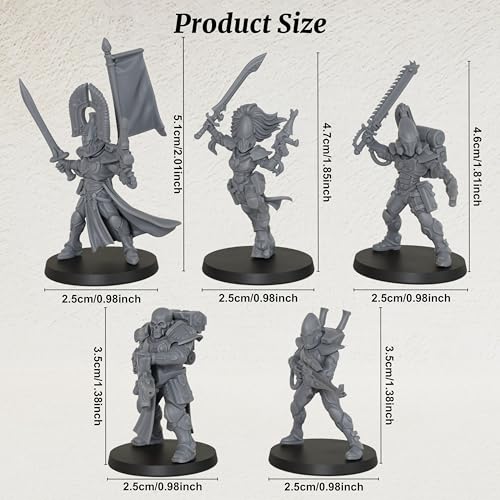 28mm Tabletop Unpainted Miniatures and Sci-Fi Minis Figure Set AS1009 | 1:56 Miniature Game Role Playing RPG Accessory Pack - Space Assault Squad