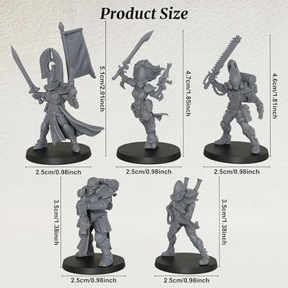 28mm Tabletop Unpainted Miniatures and Sci-Fi Minis Figure Set AS1009 | 1:56 Miniature Game Role Playing RPG Accessory Pack - Space Assault Squad