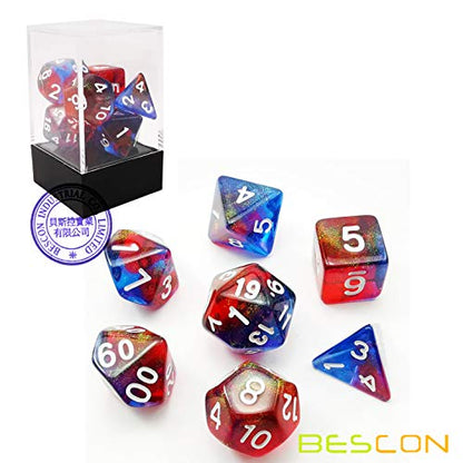 Bescon New Moonstone Dice Valor Stone, Polyhedral Dice Set of 7 - color: Valor Stone