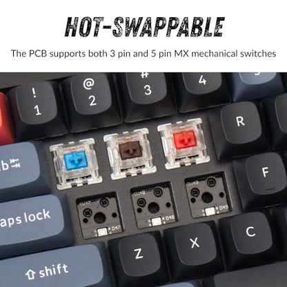 Keychron Q65 Wired 65% Layout Compact Mechanical Keyboard, QMK/VIA Macro Keys Knob Hot-Swappable Aluminum Body Gaming 1000 Hz Polling Rate Compatible with Mac Windows Linux-Gateron Blue Switch - color: Carbon Black-Blue Switch
