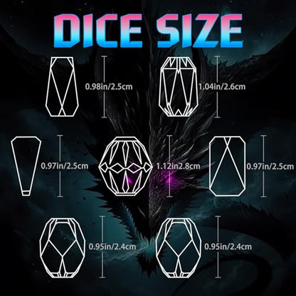 FONVGOGO Metal DND Dice Set for Dungeons and Dragon Gift RPG DND Campaign | Unique Cool Stonehenge Design,Polyhedral D and D Dice for DND Lovers Tabletop Role Playing Games TTRPG, Blue Pink - color: S Blue Pink