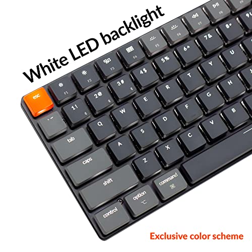 Keychron K3 75% Layout 84-Key Ultra-Slim Hot-Swappable Wireless Bluetooth Mechanical Keyboard with Low-Profile Keychron Optical Red Switch/White LED Backlight/USB Wired for Mac Windows-Version 2 - color: Low-profile Keychron optical red switch
